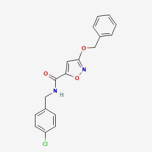 molecular formula C18H15ClN2O3 B2616523 3-(benzyloxy)-N-(4-chlorobenzyl)isoxazole-5-carboxamide CAS No. 1421481-52-8