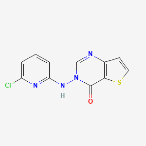 molecular formula C11H7ClN4OS B2616524 3-[(6-chloro-2-pyridinyl)amino]thieno[3,2-d]pyrimidin-4(3H)-one CAS No. 338750-86-0