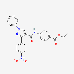 Ethyl 4-[[3-(4-nitrophenyl)-1-phenylpyrazole-4-carbonyl]amino]benzoate
