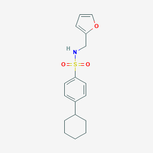 molecular formula C17H21NO3S B261653 4-cyclohexyl-N-(2-furylmethyl)benzenesulfonamide 