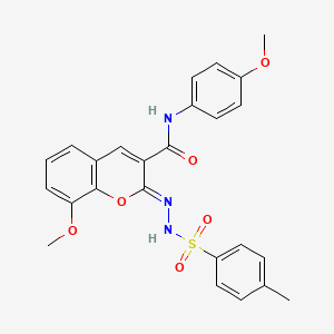 molecular formula C25H23N3O6S B2616535 (Z)-8-methoxy-N-(4-methoxyphenyl)-2-(2-tosylhydrazono)-2H-chromene-3-carboxamide CAS No. 866347-03-7