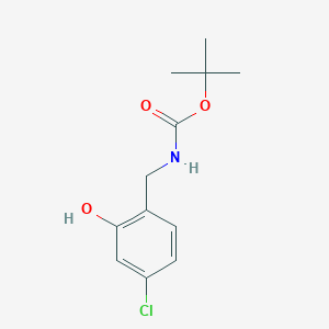 molecular formula C12H16ClNO3 B2616537 ClC1=CC(=C(C=C1)CNC(OC(C)(C)C)=O)O CAS No. 199296-13-4