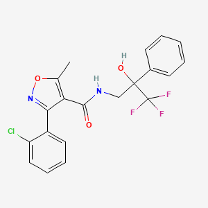 molecular formula C20H16ClF3N2O3 B2616542 3-(2-chlorophenyl)-5-methyl-N-(3,3,3-trifluoro-2-hydroxy-2-phenylpropyl)isoxazole-4-carboxamide CAS No. 1351609-09-0