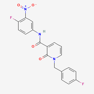 molecular formula C19H13F2N3O4 B2616544 N-(4-fluoro-3-nitrophenyl)-1-(4-fluorobenzyl)-2-oxo-1,2-dihydropyridine-3-carboxamide CAS No. 941952-08-5