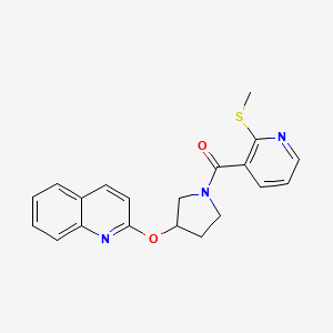 molecular formula C20H19N3O2S B2616557 (2-(Methylthio)pyridin-3-yl)(3-(quinolin-2-yloxy)pyrrolidin-1-yl)methanone CAS No. 1903438-87-8