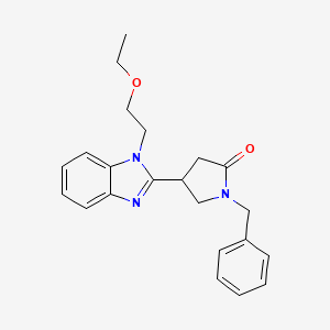 molecular formula C22H25N3O2 B2616558 1-benzyl-4-(1-(2-ethoxyethyl)-1H-benzo[d]imidazol-2-yl)pyrrolidin-2-one CAS No. 912889-86-2