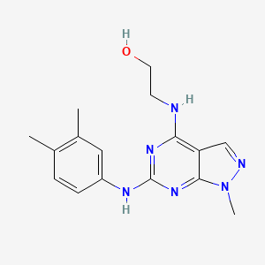 2-[[6-(3,4-Dimethylanilino)-1-methylpyrazolo[3,4-d]pyrimidin-4-yl]amino]ethanol