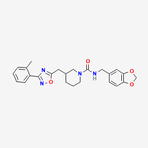 N-(benzo[d][1,3]dioxol-5-ylmethyl)-3-((3-(o-tolyl)-1,2,4-oxadiazol-5-yl)methyl)piperidine-1-carboxamide