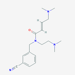 (E)-N-[(3-Cyanophenyl)methyl]-4-(dimethylamino)-N-[2-(dimethylamino)ethyl]but-2-enamide