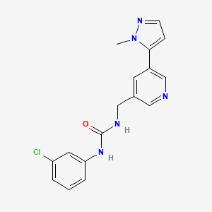 molecular formula C17H16ClN5O B2616602 1-(3-chlorophenyl)-3-((5-(1-methyl-1H-pyrazol-5-yl)pyridin-3-yl)methyl)urea CAS No. 2034463-51-7