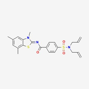 (Z)-4-(N,N-diallylsulfamoyl)-N-(3,5,7-trimethylbenzo[d]thiazol-2(3H)-ylidene)benzamide