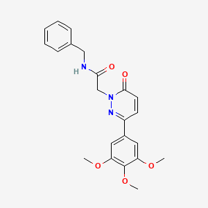 molecular formula C22H23N3O5 B2616610 N-benzyl-2-[6-oxo-3-(3,4,5-trimethoxyphenyl)pyridazin-1-yl]acetamide CAS No. 899739-89-0
