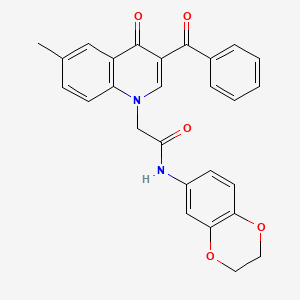 2-(3-benzoyl-6-methyl-4-oxoquinolin-1(4H)-yl)-N-(2,3-dihydrobenzo[b][1,4]dioxin-6-yl)acetamide