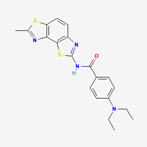 4-(diethylamino)-N-{11-methyl-3,10-dithia-5,12-diazatricyclo[7.3.0.0^{2,6}]dodeca-1(9),2(6),4,7,11-pentaen-4-yl}benzamide