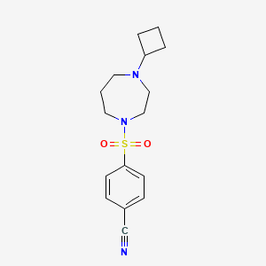 molecular formula C16H21N3O2S B2616637 4-((4-Cyclobutyl-1,4-diazepan-1-yl)sulfonyl)benzonitrile CAS No. 2319803-86-4