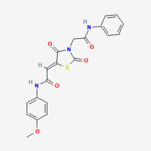 (Z)-2-(2,4-dioxo-3-(2-oxo-2-(phenylamino)ethyl)thiazolidin-5-ylidene)-N-(4-methoxyphenyl)acetamide