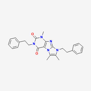 1,6,7-trimethyl-3,8-diphenethyl-1H-imidazo[2,1-f]purine-2,4(3H,8H)-dione