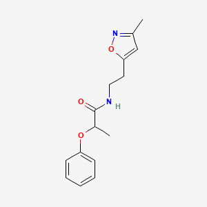molecular formula C15H18N2O3 B2616656 N-(2-(3-甲基异恶唑-5-基)乙基)-2-苯氧基丙酰胺 CAS No. 1421501-27-0