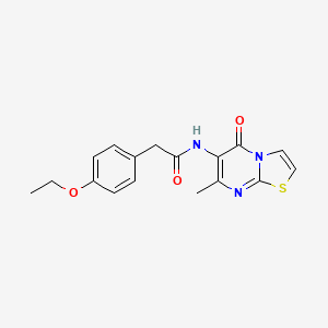 molecular formula C17H17N3O3S B2616660 2-(4-ethoxyphenyl)-N-(7-methyl-5-oxo-5H-thiazolo[3,2-a]pyrimidin-6-yl)acetamide CAS No. 946305-27-7