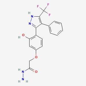 2-(3-hydroxy-4-(4-phenyl-5-(trifluoromethyl)-1H-pyrazol-3-yl)phenoxy)acetohydrazide