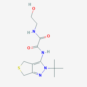 molecular formula C13H20N4O3S B2616664 N'-(2-tert-butyl-4,6-dihydrothieno[3,4-c]pyrazol-3-yl)-N-(2-hydroxyethyl)oxamide CAS No. 899756-33-3