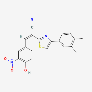 (Z)-2-(4-(3,4-dimethylphenyl)thiazol-2-yl)-3-(4-hydroxy-3-nitrophenyl)acrylonitrile