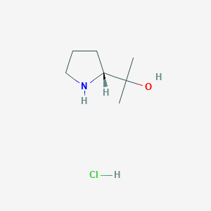 molecular formula C7H16ClNO B2616683 (R)-2-(pyrrolidin-2-yl)propan-2-ol hydrochloride CAS No. 816425-22-6