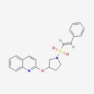 molecular formula C21H20N2O3S B2616696 (E)-2-((1-(styrylsulfonyl)pyrrolidin-3-yl)oxy)quinoline CAS No. 2035018-98-3