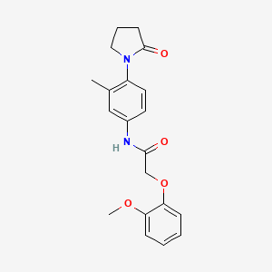 molecular formula C20H22N2O4 B2616697 2-(2-methoxyphenoxy)-N-[3-methyl-4-(2-oxopyrrolidin-1-yl)phenyl]acetamide CAS No. 922886-00-8
