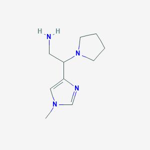 molecular formula C10H18N4 B2616706 2-(1-Methylimidazol-4-yl)-2-pyrrolidin-1-ylethanamine CAS No. 1780990-49-9