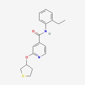 molecular formula C18H20N2O2S B2616709 N-(2-ethylphenyl)-2-((tetrahydrothiophen-3-yl)oxy)isonicotinamide CAS No. 2034360-91-1
