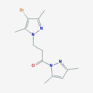 molecular formula C13H17BrN4O B261671 4-bromo-1-[3-(3,5-dimethyl-1H-pyrazol-1-yl)-3-oxopropyl]-3,5-dimethyl-1H-pyrazole 