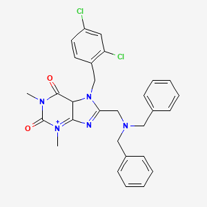 molecular formula C29H27Cl2N5O2 B2616711 8-[(dibenzylamino)methyl]-7-[(2,4-dichlorophenyl)methyl]-1,3-dimethyl-2,3,6,7-tetrahydro-1H-purine-2,6-dione CAS No. 851940-16-4