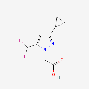 molecular formula C9H10F2N2O2 B2616713 [3-cyclopropyl-5-(difluoromethyl)-1H-pyrazol-1-yl]acetic acid CAS No. 1001519-25-0