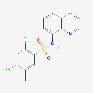 molecular formula C16H12Cl2N2O2S B2616717 2,4-dichloro-5-methyl-N-(quinolin-8-yl)benzene-1-sulfonamide CAS No. 2224479-69-8