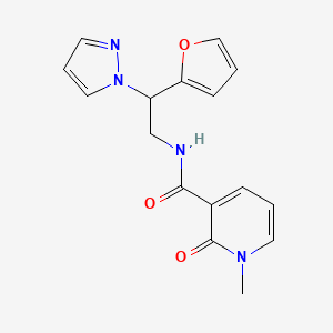 molecular formula C16H16N4O3 B2616718 N-(2-(furan-2-yl)-2-(1H-pyrazol-1-yl)ethyl)-1-methyl-2-oxo-1,2-dihydropyridine-3-carboxamide CAS No. 2034274-80-9