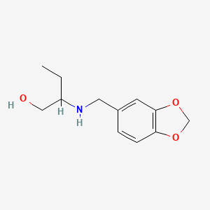 molecular formula C12H17NO3 B2616719 2-[(Benzo[1,3]dioxol-5-ylmethyl)-amino]-butan-1-ol CAS No. 717830-99-4