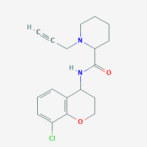 molecular formula C18H21ClN2O2 B2616721 N-(8-chloro-3,4-dihydro-2H-1-benzopyran-4-yl)-1-(prop-2-yn-1-yl)piperidine-2-carboxamide CAS No. 1280783-65-4