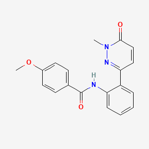 molecular formula C19H17N3O3 B2616727 4-methoxy-N-(2-(1-methyl-6-oxo-1,6-dihydropyridazin-3-yl)phenyl)benzamide CAS No. 1428380-68-0