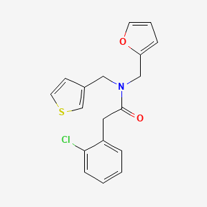 molecular formula C18H16ClNO2S B2616728 2-(2-chlorophenyl)-N-(furan-2-ylmethyl)-N-(thiophen-3-ylmethyl)acetamide CAS No. 1219914-38-1