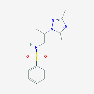 molecular formula C13H18N4O2S B261673 N-[2-(3,5-dimethyl-1H-1,2,4-triazol-1-yl)propyl]benzenesulfonamide 