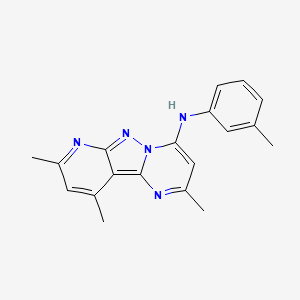 molecular formula C19H19N5 B2616730 2,8,10-trimethyl-N-(m-tolyl)pyrido[2',3':3,4]pyrazolo[1,5-a]pyrimidin-4-amine CAS No. 899402-35-8