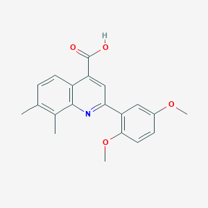 molecular formula C20H19NO4 B2616736 2-(2,5-Dimethoxyphenyl)-7,8-dimethylquinoline-4-carboxylic acid CAS No. 895966-70-8