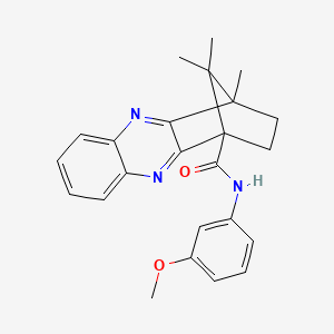 molecular formula C24H25N3O2 B2616737 (1R,4S)-N-(3-methoxyphenyl)-4,11,11-trimethyl-1,2,3,4-tetrahydro-1,4-methanophenazine-1-carboxamide CAS No. 622365-52-0