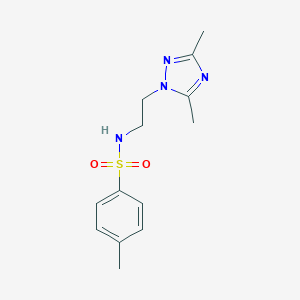 molecular formula C13H18N4O2S B261674 N-[2-(3,5-Dimethyl-[1,2,4]triazol-1-yl)-ethyl]-4-methyl-benzenesulfonamide 