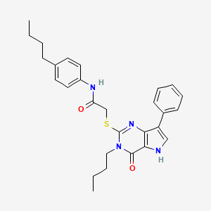 2-[(3-butyl-4-oxo-7-phenyl-4,5-dihydro-3H-pyrrolo[3,2-d]pyrimidin-2-yl)sulfanyl]-N-(4-butylphenyl)acetamide