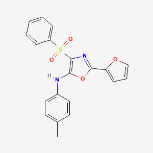 molecular formula C20H16N2O4S B2616747 2-(furan-2-yl)-4-(phenylsulfonyl)-N-(p-tolyl)oxazol-5-amine CAS No. 862793-28-0