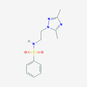 molecular formula C12H16N4O2S B261675 N-[2-(3,5-Dimethyl-[1,2,4]triazol-1-yl)-ethyl]-benzenesulfonamide 
