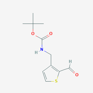 molecular formula C11H15NO3S B2616750 tert-butyl N-[(2-formylthiophen-3-yl)methyl]carbamate CAS No. 2172009-79-7