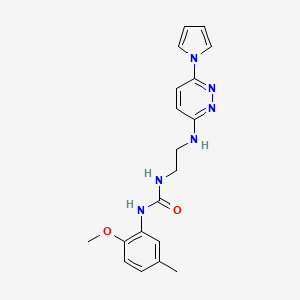 molecular formula C19H22N6O2 B2616751 1-(2-((6-(1H-吡咯-1-基)哒嗪-3-基)氨基)乙基)-3-(2-甲氧基-5-甲苯基)脲 CAS No. 1396584-03-4